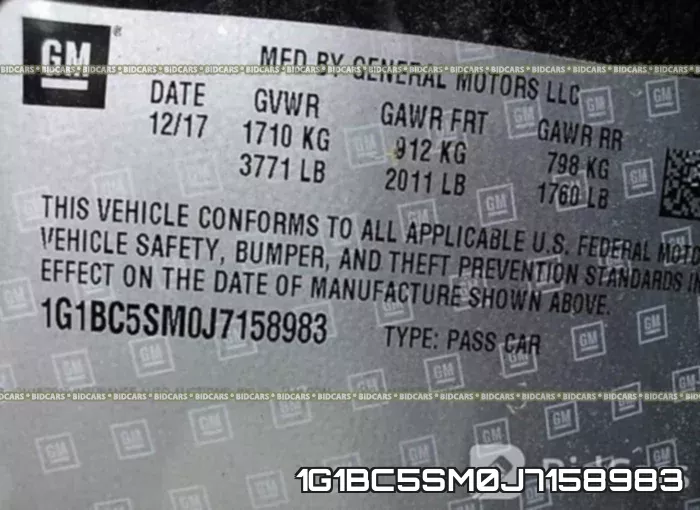 1G1BC5SM0J7158983 фото 10