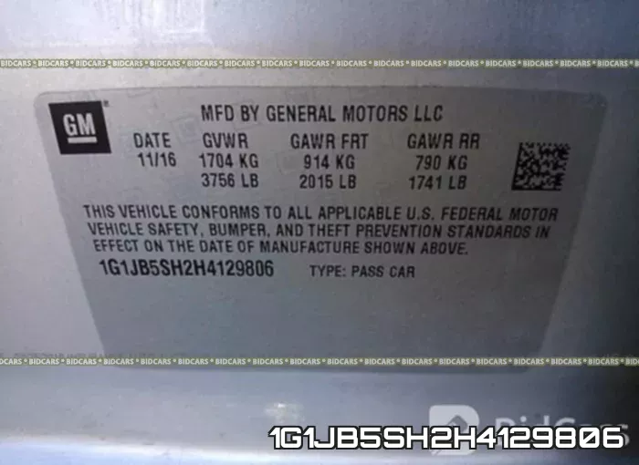 1G1JB5SH2H4129806 фото 10