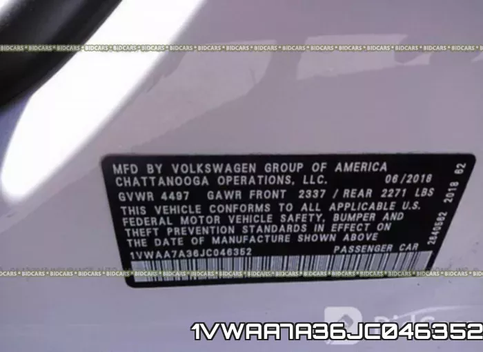 1VWAA7A36JC046352 фото 10