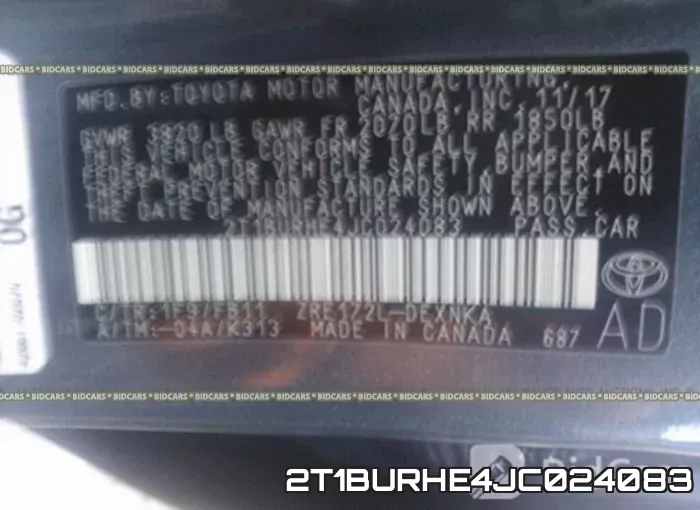 2T1BURHE4JC024083 фото 10