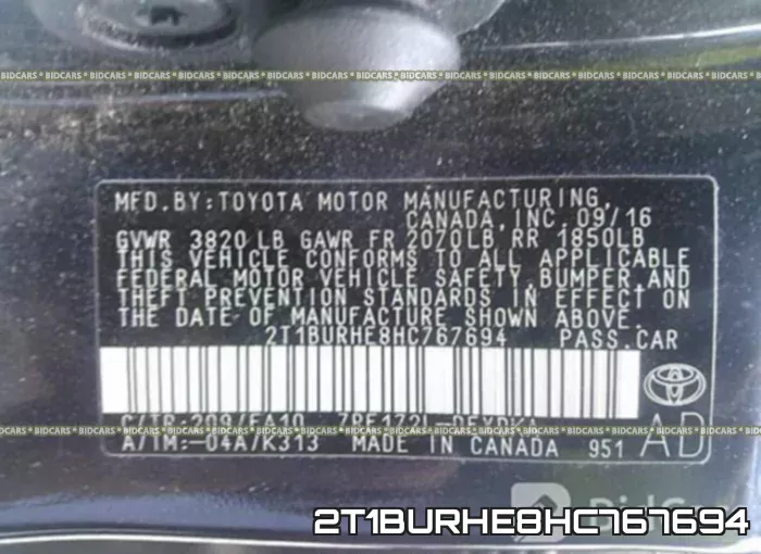 2T1BURHE8HC767694 фото 10