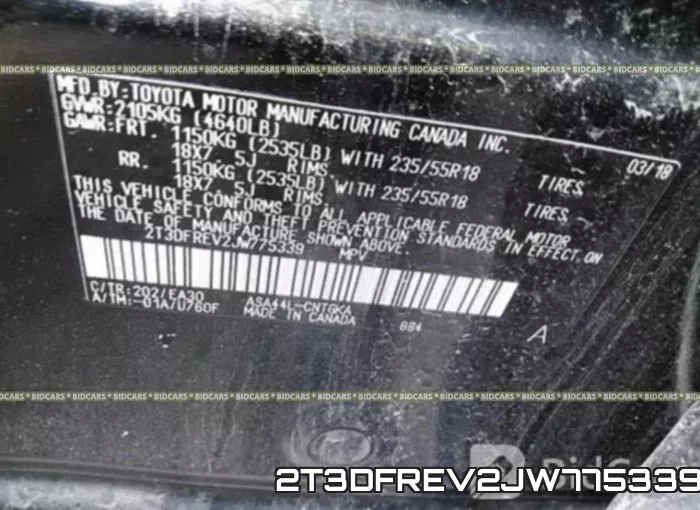 2T3DFREV2JW775339 фото 10