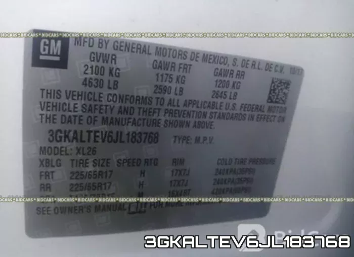 3GKALTEV6JL183768 фото 10