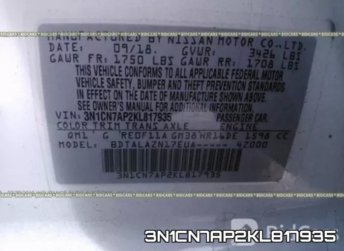 3N1CN7AP2KL817935 фото 10