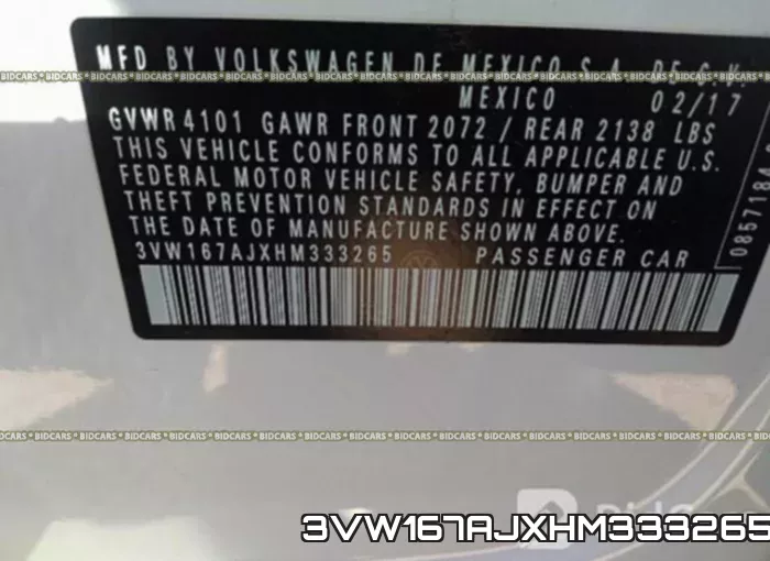 3VW167AJXHM333265 фото 10