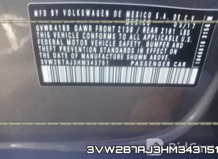 3VW2B7AJ3HM343751 фото 10