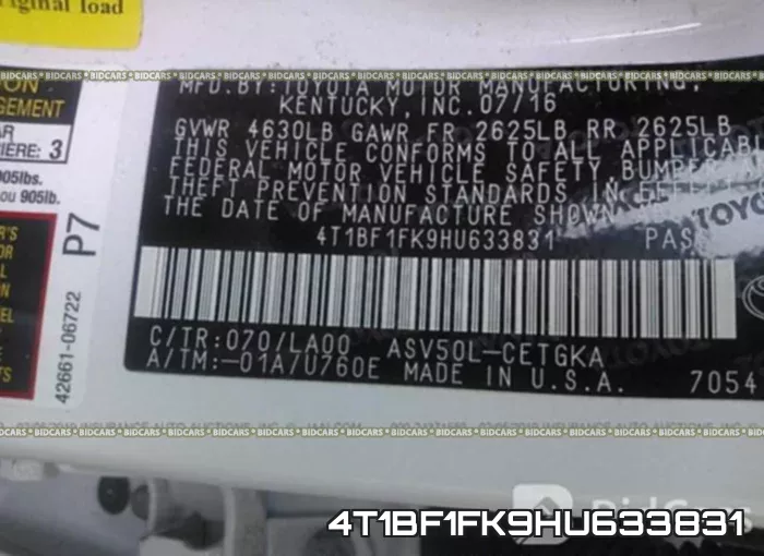 4T1BF1FK9HU633831 фото 10