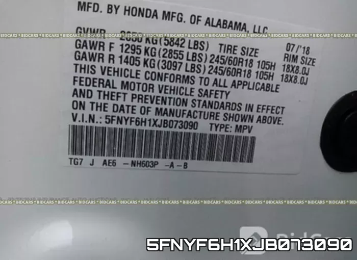 5FNYF6H1XJB073090 фото 10
