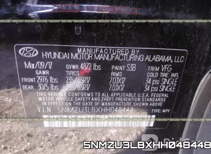 5NMZU3LBXHH048448 фото 10