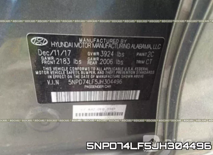 5NPD74LF5JH304496 фото 10