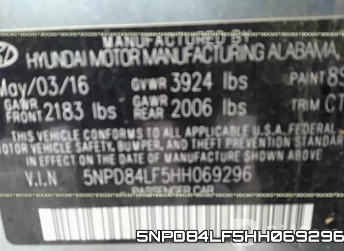 5NPD84LF5HH069296 фото 10