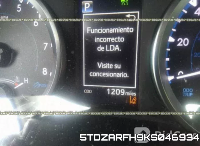 5TDZARFH9KS046934 фото 8