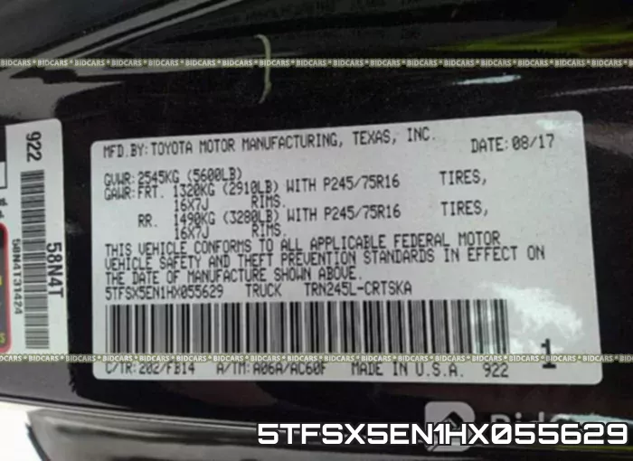 5TFSX5EN1HX055629 фото 10