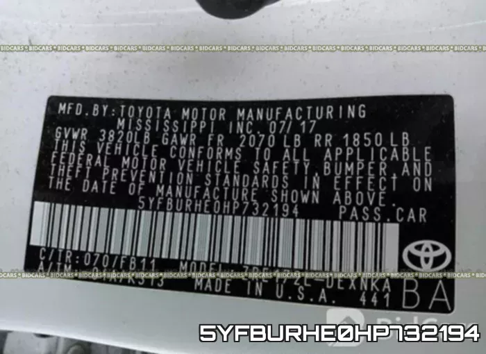 5YFBURHE0HP732194 фото 10