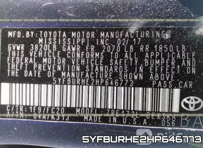 5YFBURHE2HP646773 фото 10