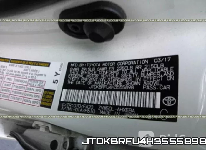 JTDKBRFU4H3555898 фото 10