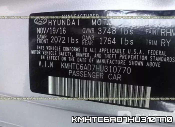 KMHTC6AD7HU310770 фото 10