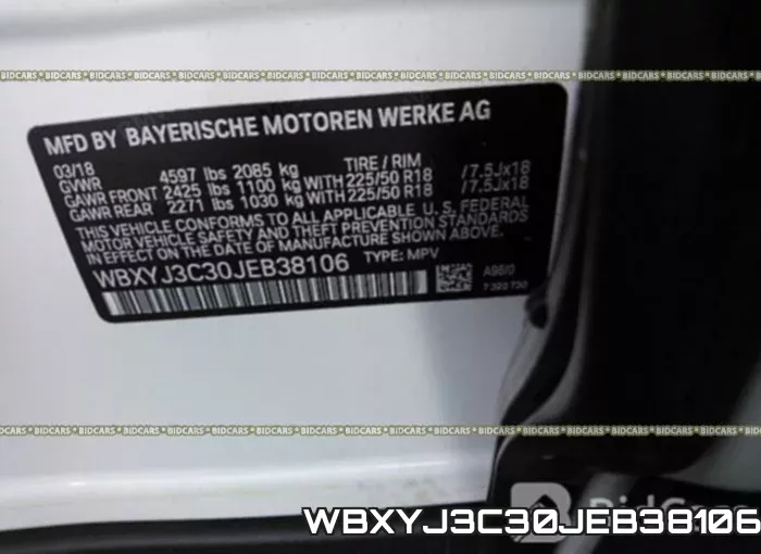 WBXYJ3C30JEB38106 фото 10