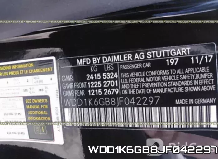 WDD1K6GB8JF042297 фото 10