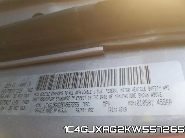 1C4GJXAG2KW557265 фото 2