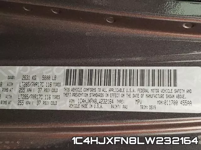 1C4HJXFN8LW232164 фото 2