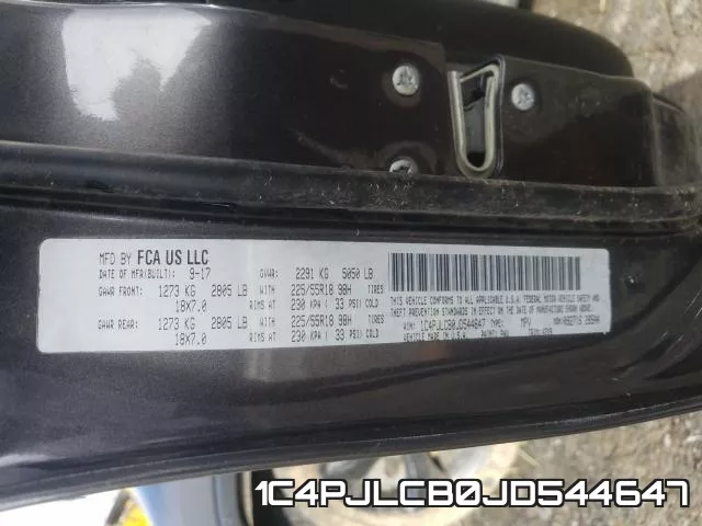 1C4PJLCB0JD544647 фото 2