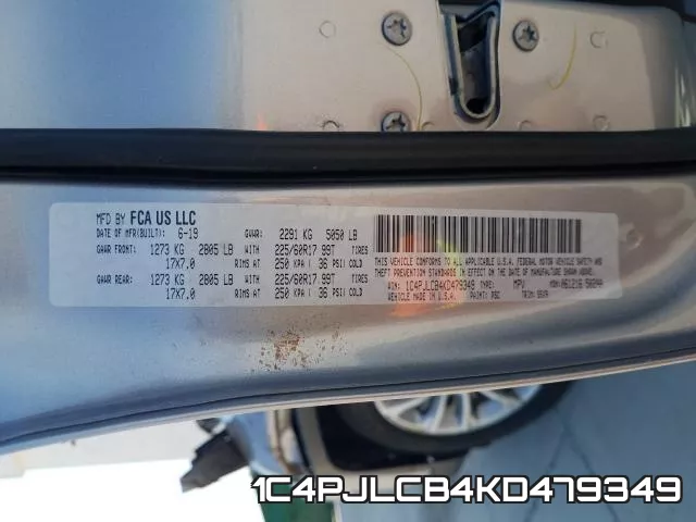 1C4PJLCB4KD479349 фото 2