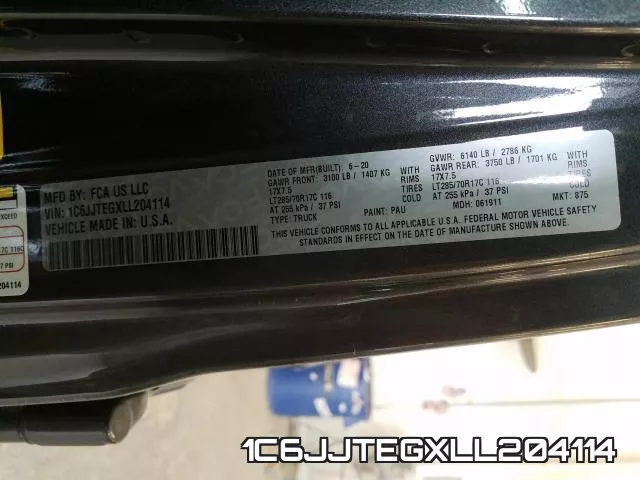 1C6JJTEGXLL204114 фото 2