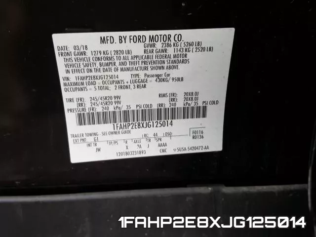 1FAHP2E8XJG125014 фото 2