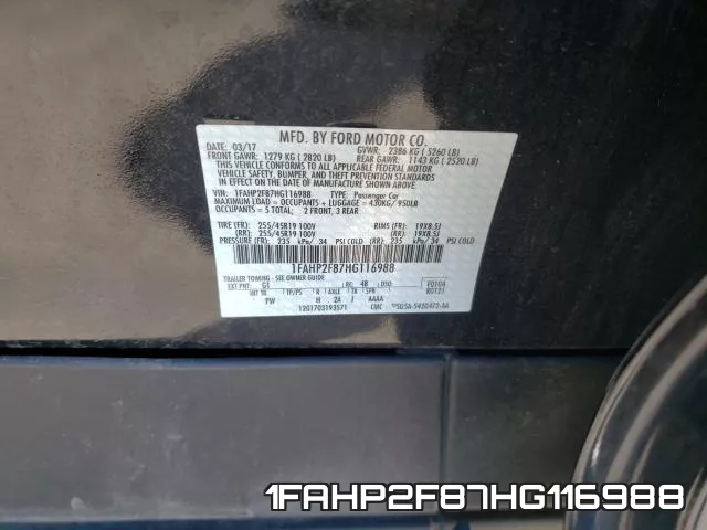 1FAHP2F87HG116988 фото 2