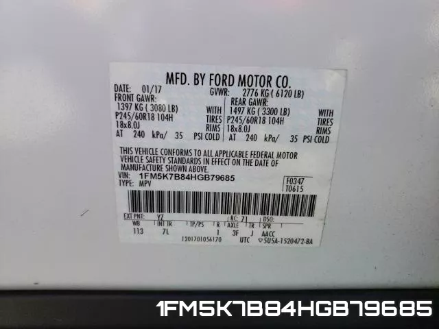 1FM5K7B84HGB79685 фото 2