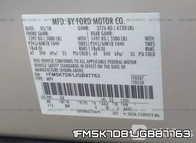 1FM5K7D81JGB87763 фото 10