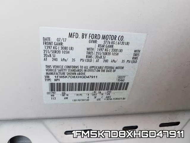 1FM5K7D8XHGD47911 фото 2