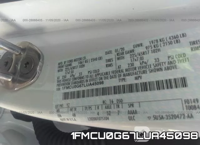 1FMCU0G67LUA45098 фото 10