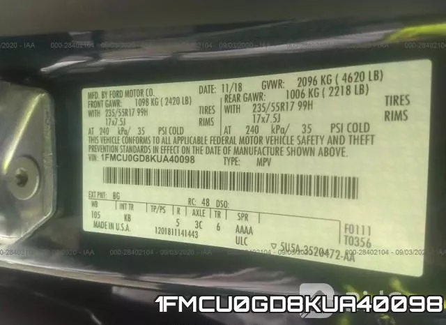 1FMCU0GD8KUA40098 фото 10