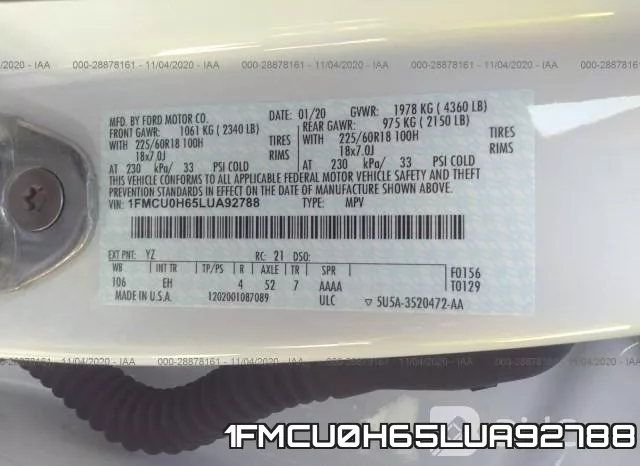 1FMCU0H65LUA92788 фото 9