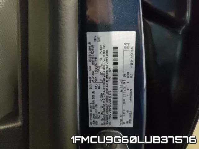 1FMCU9G60LUB37576 фото 2