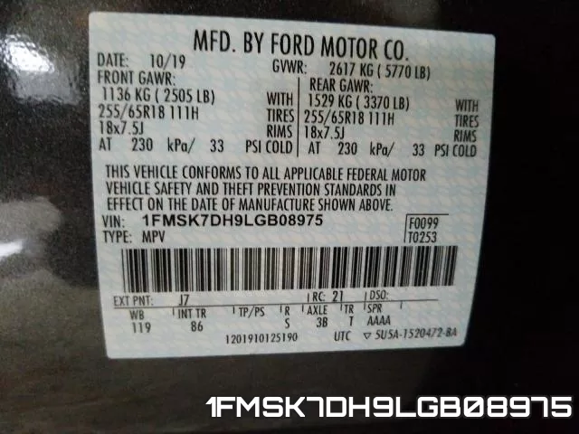 1FMSK7DH9LGB08975 фото 2