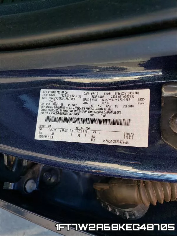1FT7W2A68KEG48705 фото 2