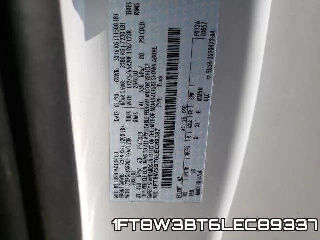 1FT8W3BT6LEC89337 фото 2