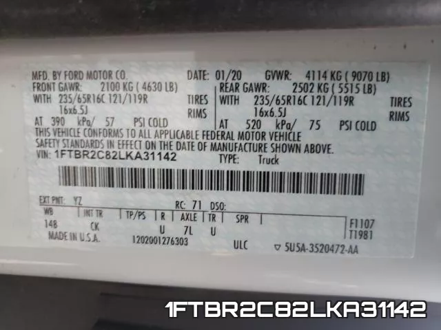 1FTBR2C82LKA31142 фото 2