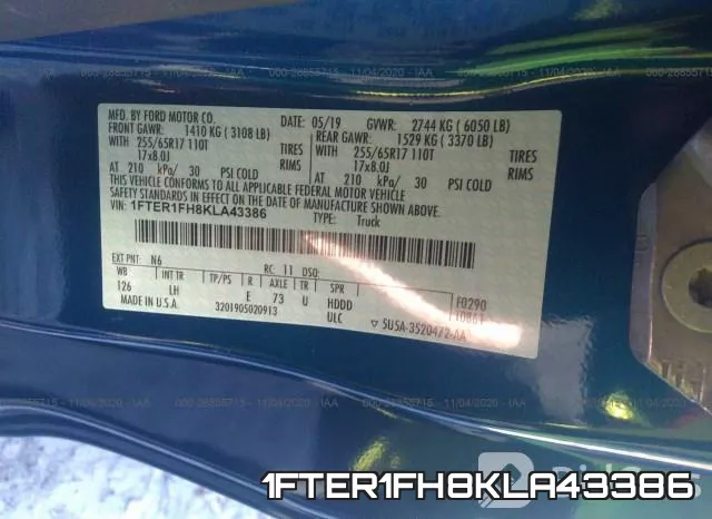1FTER1FH8KLA43386 фото 10