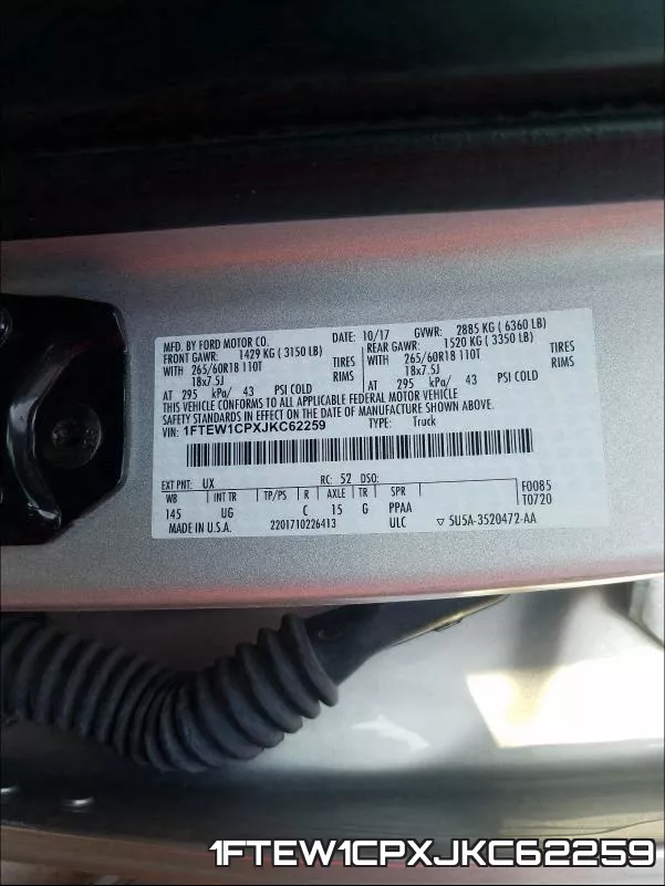 1FTEW1CPXJKC62259 фото 2