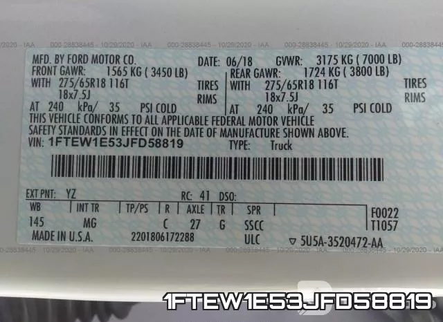 1FTEW1E53JFD58819 фото 9