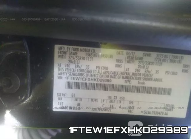 1FTEW1EFXHKD29389 фото 10