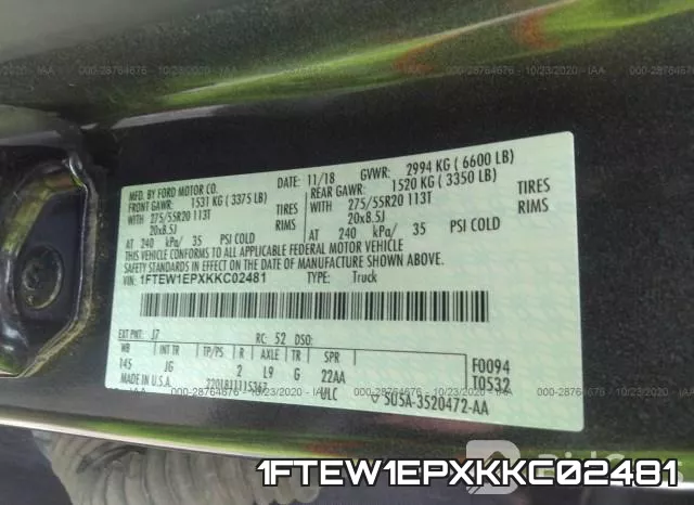 1FTEW1EPXKKC02481 фото 10