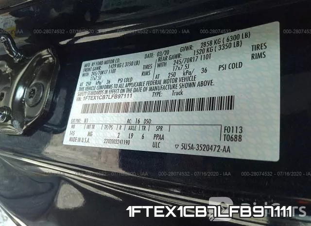 1FTEX1CB7LFB97111 фото 10