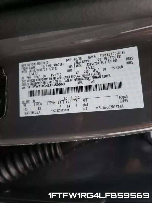 1FTFW1RG4LFB59569 фото 2
