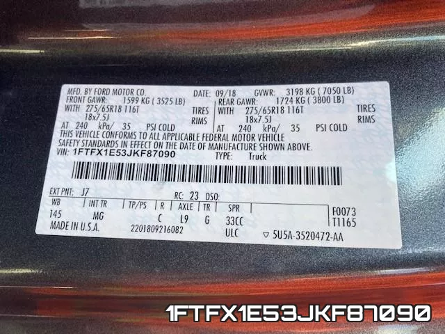 1FTFX1E53JKF87090 фото 2