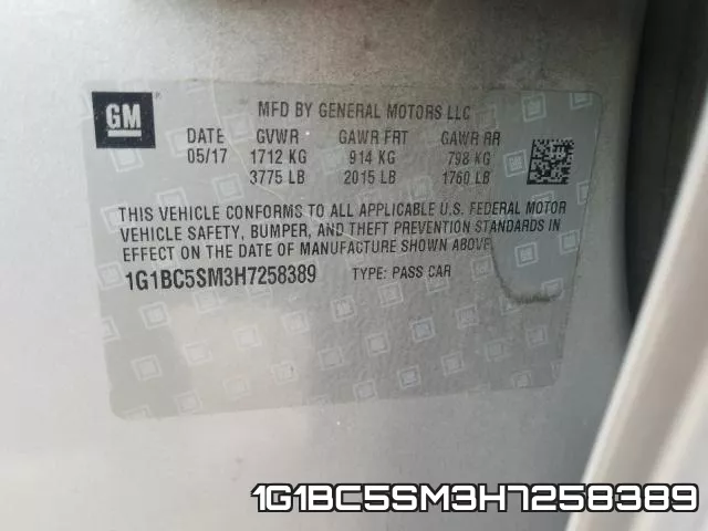 1G1BC5SM3H7258389 фото 2